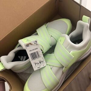 Adidas Velocade Cycling Shoes | White and Neon Green/Yellow